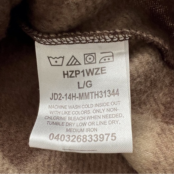 Wrangler Men’s Brown Tan Fleece Plaid Button Down Work Shirt Casual Large - Picture 5 of 8